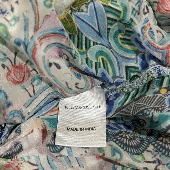 Shana Viscose Silk Pants Size Large Floral Baggy Relaxed Colorful Bohemian - Picture 8 of 8